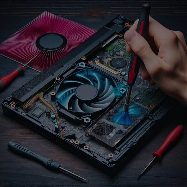 Quelle est la meilleure méthode pour nettoyer le ventilateur d'un ordinateur portable de gaming sans l'ouvrir ?